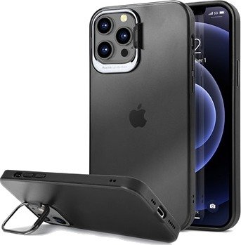 iPhone 12/12 Pro Hybrid Deksel med Skjult Stativ - Svart / Gjennomsiktig