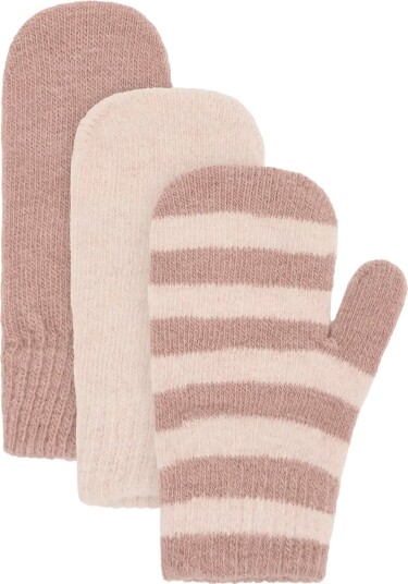 Minymo Magic Mittens Knit 3 Pack Brown 3 6Y
