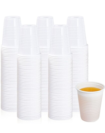 Crosswear 100 stk 180 ml Gjenbrukbare Hvite Plastkopper 035087