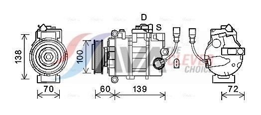 AC kompressor AVA Clever Choice VNAK382