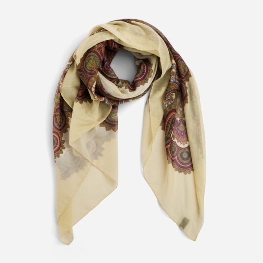 Petronius 1926 Scarf Foulard Chic Twist Beige Paisley