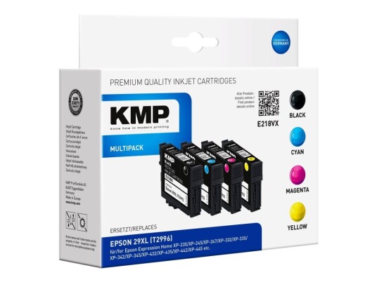 Kmp Multipack E218vx - 4-Pack - Høy Ytelse - Svart Gul Cyan Magenta - Kompatibel - Blekkpatron (Alternativ For: Epson 29Xl Epson T2991 Epson T2992 Epson T2993 Epson T2994) - For Epson Expression Home Xp-235 245 247 332 335 342 345 432, Kmp Multipack E218vx - 4-Pack - Høy Ytelse - Svart Gul Cyan Magenta - Kompatibel - Blekkpatron (Alternativ For: Epson 29Xl Epson T2991 Epson T2992 Epson T2993 Epson T2994) - For Epson Expression Home Xp-235 245 247 332 335 342 345 432,