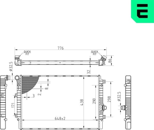 Radiator, motorkjøling ERA 673313