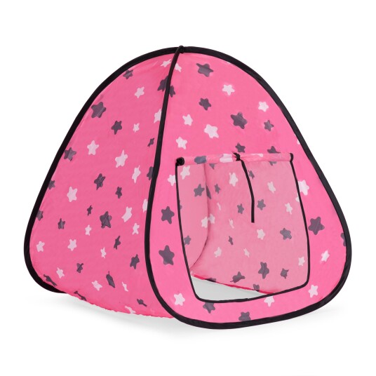 Pop-Up Leketelt 75x6x83cm Rosa m/ stjernemønster