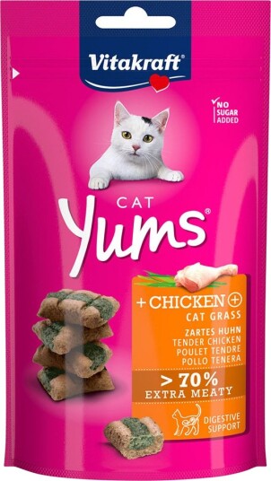 Vitakraft Cat Yums & Kattegress Kylling 3 X 40 G