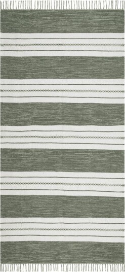 Sund Bomullsteppe 75x220 cm Oval - Grønn Sund Bomullsteppe 75x220 cm Oval - Grønn
