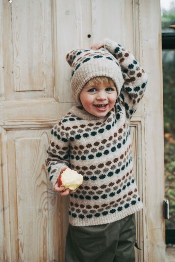 Fliink Ull Star Dot Pullover Knit Sandshell Multi (92 / 2 år)