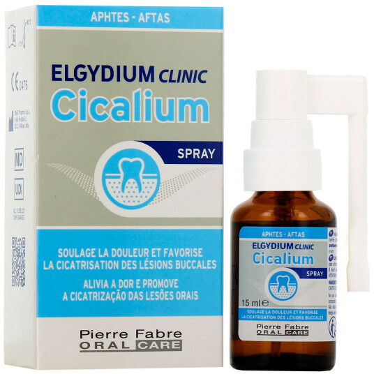 Mundspray for Mundsår & Orale læsioner ELGYDIUM Clinic Cicalium 15 ml. Mundspray for Mundsår & Orale læsioner ELGYDIUM Clinic Cicalium 15 ml.