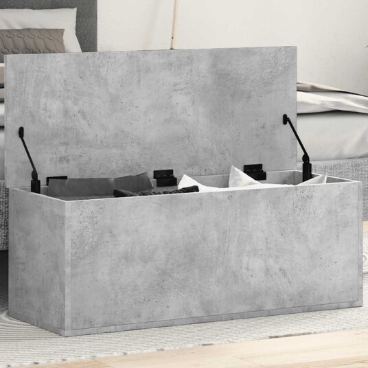  Oppbevaringsboks betonggrå 90x35x35 cm konstruert tre