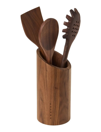 Satake Utensils 3 Pcs & Utensil Rack Walnut - Brown - ONE SIZE