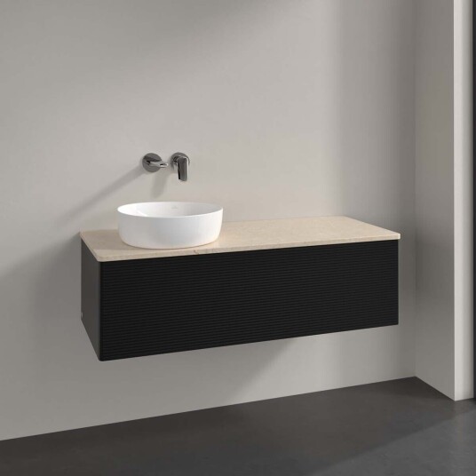 Villeroy & Boch Antao Servantskap med 1 skuff 120x50x36 cm u/lys Sort Matt/Crème Villeroy & Boch Antao Servantskap med 1 skuff 120x50x36 cm u/lys Sort Matt/Crème