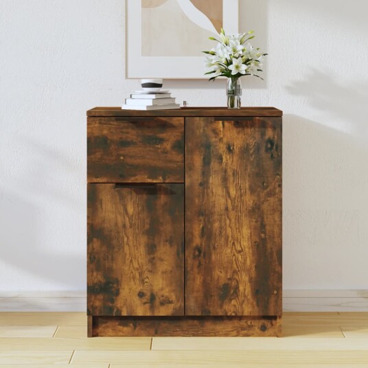 vidaXL Skjenk røkt eik 60x30x70 cm konstruert tre vidaXL Skjenk røkt eik 60x30x70 cm konstruert tre