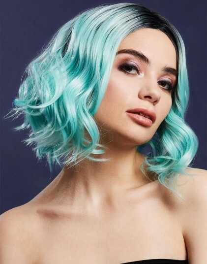 Kourtney Deluxe Wig Kan Styles! Kort Mintgrønn Parykk