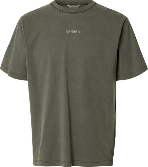 Annarr Anrro Location Ss O Neck Tee Khaki green M