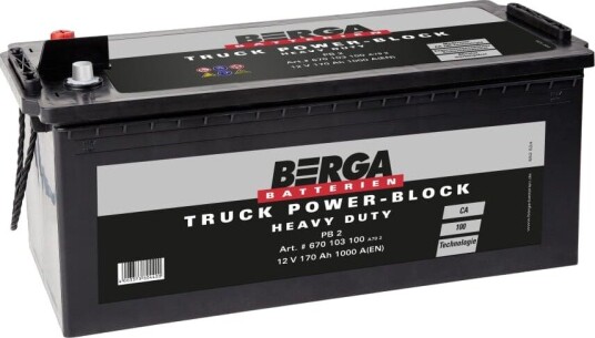 Berga Truck PB EFB 12V 180AH 1000CCA (513/223/223mm)