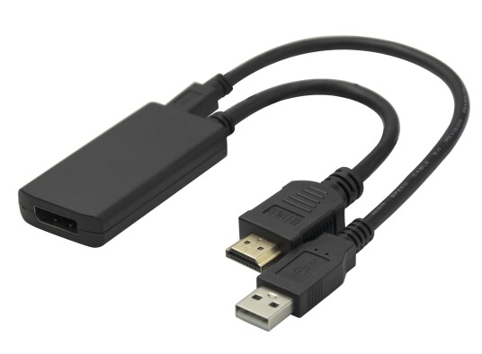 Deltaco 4K/60Hz HDMI - DisplayPort adapter 20cm Svart