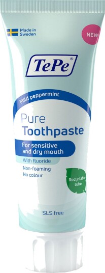 TePe Daily Toothpaste Mild Peppermint Fluortannkrem til Daglig Beskyttelse (75 ml.)