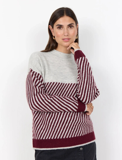 Soyaconcept Sc-Nessie Stripe - Burgundy - XXL Soyaconcept Sc-Nessie Stripe - Burgundy - XXL