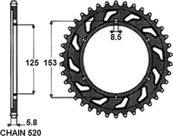 Kjedehjul SUNSTAR 1 3559 49 Kjedehjul SUNSTAR 1 3559 49