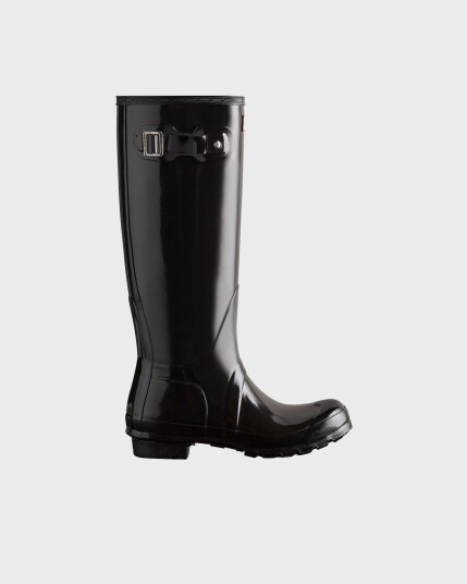 Hunter Womens Original Tall Gloss Boot Svart