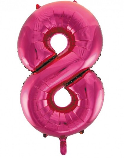Tallet 8 Rosa JUMBO Folieballong 86 cm Tallet 8 Rosa JUMBO Folieballong 86 cm