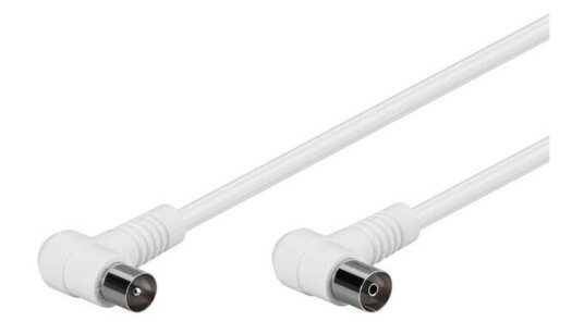 Pro Vinklet Antennekabel 80dB 5m Hvit Pro Vinklet Antennekabel 80dB 5m Hvit