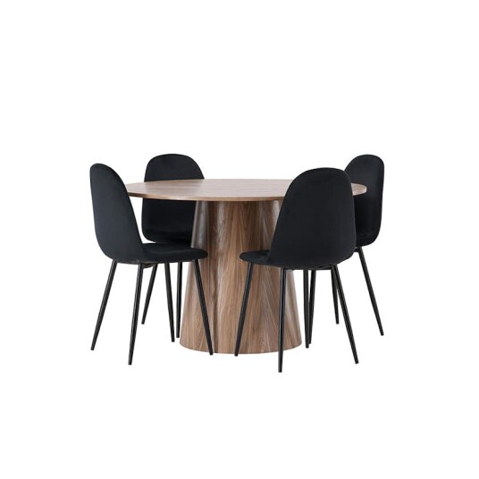 Venture Home Spisegruppe Venture Home Lanzo med 4 Polar Fløyel Stoler GR23572