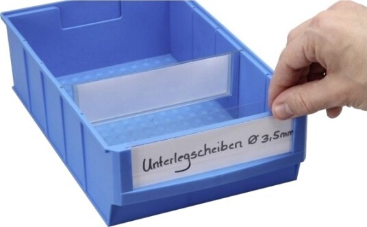 Allit 456597 Påskriftsetiketter Til Lagerkasser Profiplus Shelfbox Label B Hvit/Transparent 20 Stk