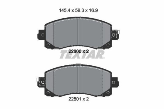 Bremseklosser TEXTAR 2280001 Bremseklosser TEXTAR 2280001