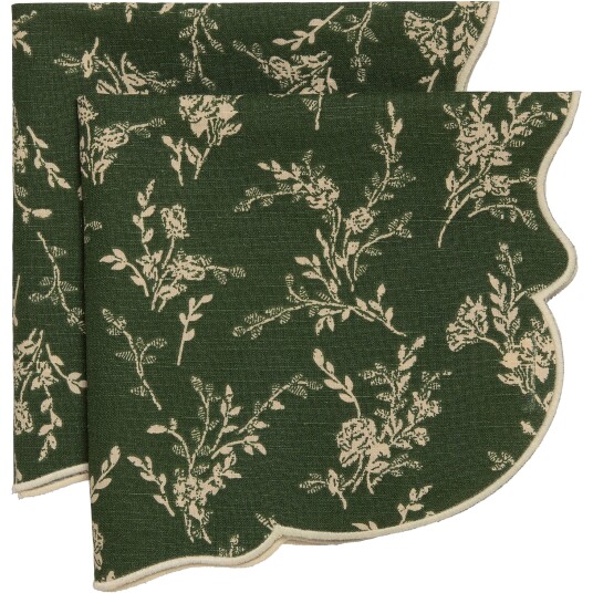 Decotique Gia serviett blomst 45 x 45 cm 2 pakning grønn
