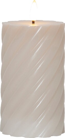 Star Trading Kubbelys Flamme Swirl LED 15 cm Beige