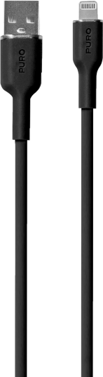 PURO ICON SOFT Cable USB-A to  Lightning, 1.5m, black