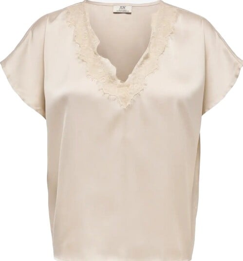 JDY Jdyfifi S/S V Neck Top Wvn PUMICE STONE XS