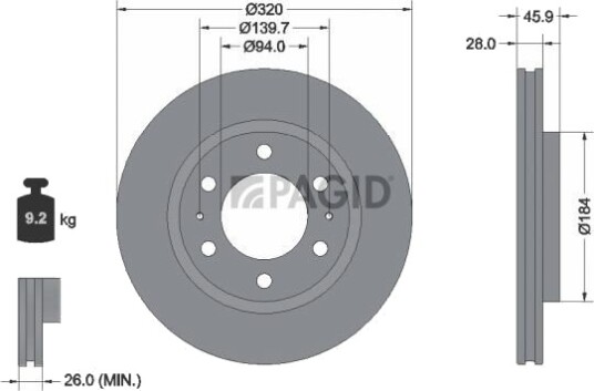 PAGID 56532NC Bremseskive PAGID 56532NC Bremseskive