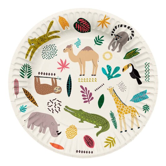 Folat BV Papptallerkener Zoo Party - 8-pakning Folat BV Papptallerkener Zoo Party - 8-pakning