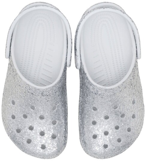 Crocs Sandaler   Classic+ Blend Glitter   Sølv   Crocs   34/35   Sandals Hvit   34 35