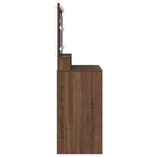 Sminkebord med LED lamper Brun Eik 100x41x135 cm