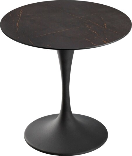 VEGA Bord Tromba; 80x71 cm ØxH; Bordplate Svart/Brun Ramme Svart; Rund