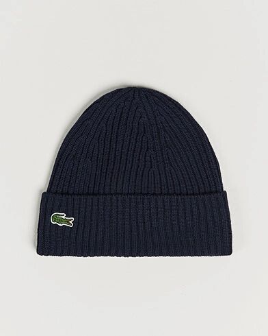 Lacoste Wool Knitted Beanie Navy Lacoste Wool Knitted Beanie Navy