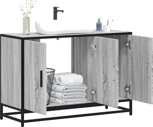Vidaxl Servantskap grå sonoma 90x33x60 cm konstruert tre 849272