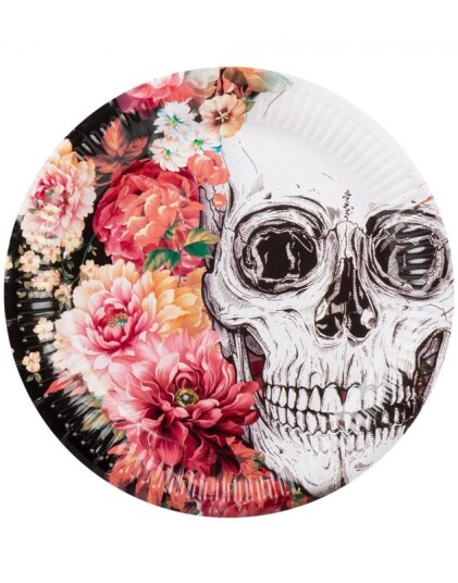10 stk Papptallerkener 23 cm Day of the Dead