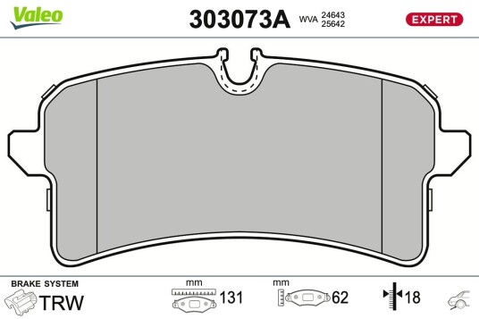 VALEO 303073A Bremseklosser