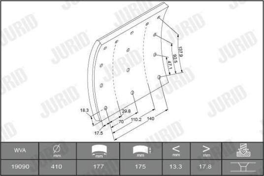 Bremsesko sett JURID 1909001070