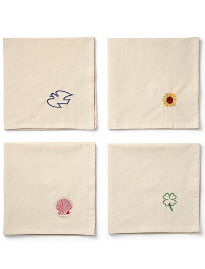 Midnatt Napkins 4-Pack Charms - Beige - 40X40CM
