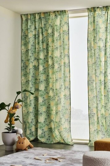 Jotex WATERS gardin med multifunksjonsbånd 2-pk Grønn 1673702-01-07 1673715-01-300