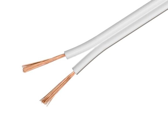 Høyttalerkabel 075 mm² hvit 10 m