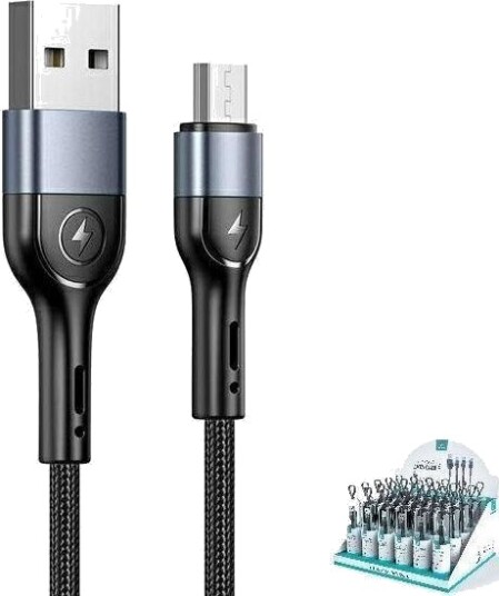 Usb-Kabel Usams Usb-A Til Microusb 1 M Svart Sj450zj01
