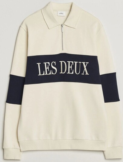 Les Deux Zipper Rugby Sweatshirt Ivory