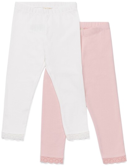 Petite Chérie Atelier Amandine Leggings 2-Pack Pink/White 134-140 Petite Chérie Atelier Amandine Leggings 2-Pack Pink/White 134-140