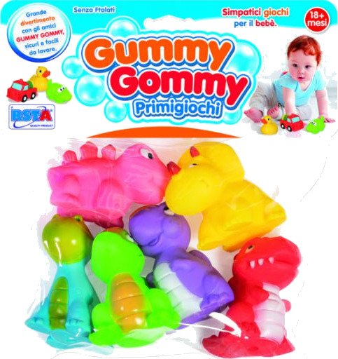 Gummy Gommy Lekesett - Busta 6 Mini Dinosaurer